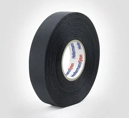 Тканинна стрічка HellermannTyton 712-10003 HTAPE-PROTECT250-PET-BK (Д x Ш) 25 м x 19 мм 25 м 1 шт., фото 1