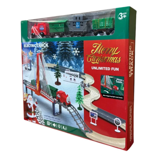 Потяг із вагонами різдвяний електричний Merry Christmas (36 шт.)