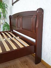 Двоспальне дерев'яне ліжко з масиву натурального дерева "Афіна" від виробника, фото 3