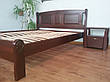 Двоспальне дерев'яне ліжко з масиву натурального дерева "Афіна" від виробника, фото 2