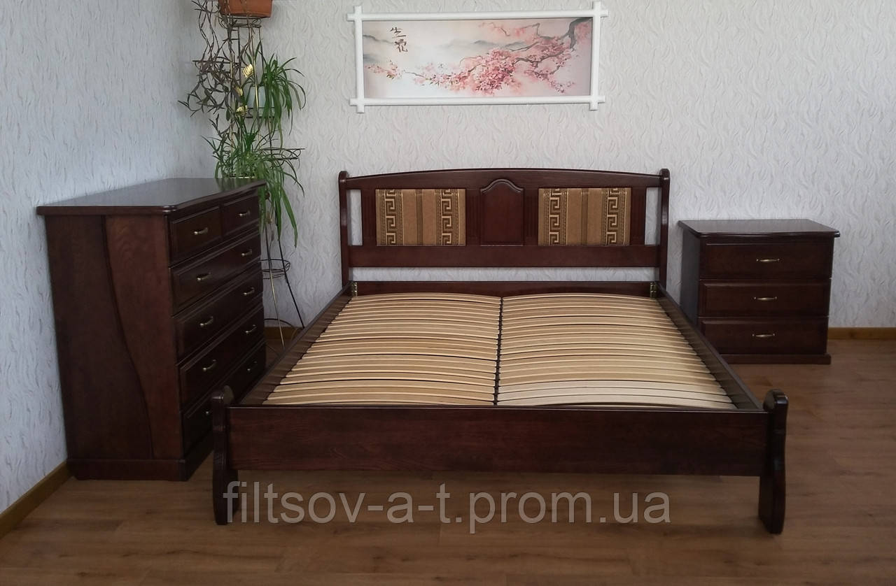 Деревянная двуспальная кровать с мягким изголовьем "Афина - 2" - фото 4 - id-p60725559