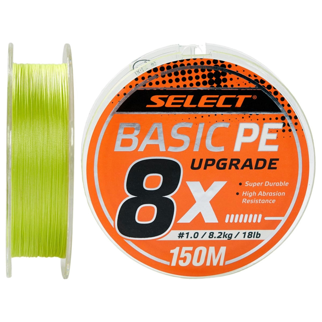 Шнур Select Basic PE 8x 150m Light Green 1.0/0.14mm 18lb/8.2kg (1870.31.39) — Доступний