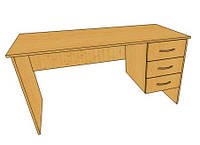 Офисный стол с 3 выдвижными ящиками БЮ103+БЮ304 разные цвета 130*70*75h см