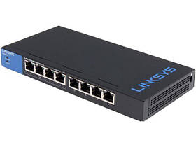 Комутатор Linksys LGS108P, 8 портів, гігабіт, PoE+ (LGS108P-EU)