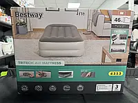 Надувне ліжко Bestway 6353 біле  Велюровий з електричною помпою 191 x 97 x 46 см (2134)