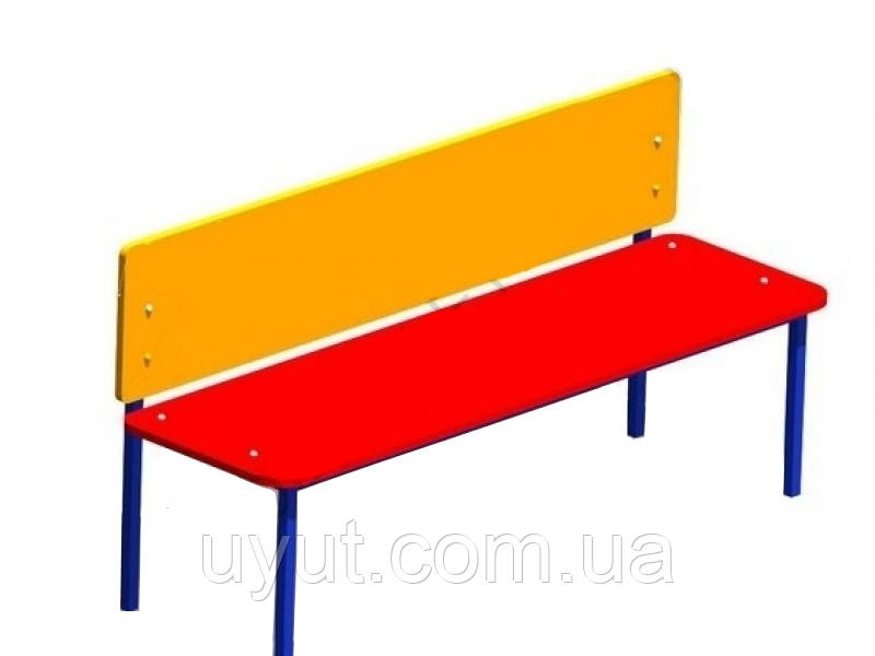 Лавочка зі спинкою різнобарвна, фото 1
