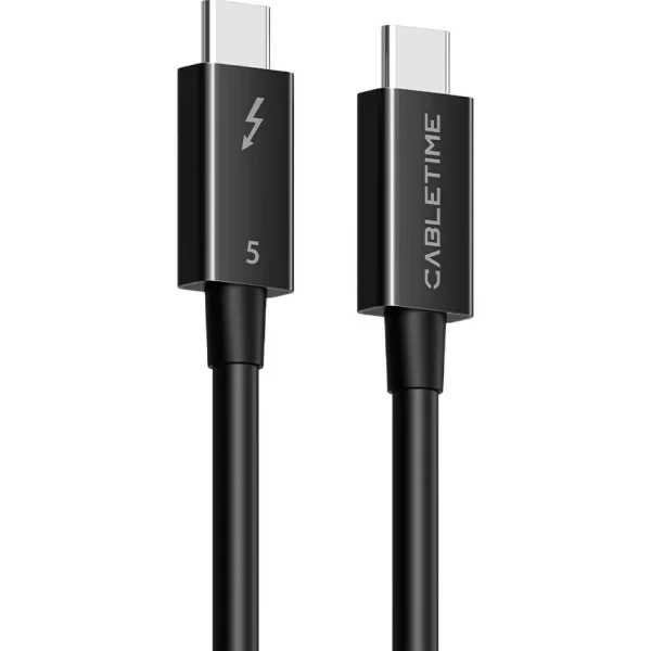 Дата-кабель Cabletime THUNDERBOLT 5 Type-C (тато) - Type-C (тато) 8K/80G /240W, 0.8 м (CT50G) (CA917006), фото 1