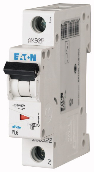 Автоматичний вимикач EATON PL6 1п 16 А В 6 кА (286521)