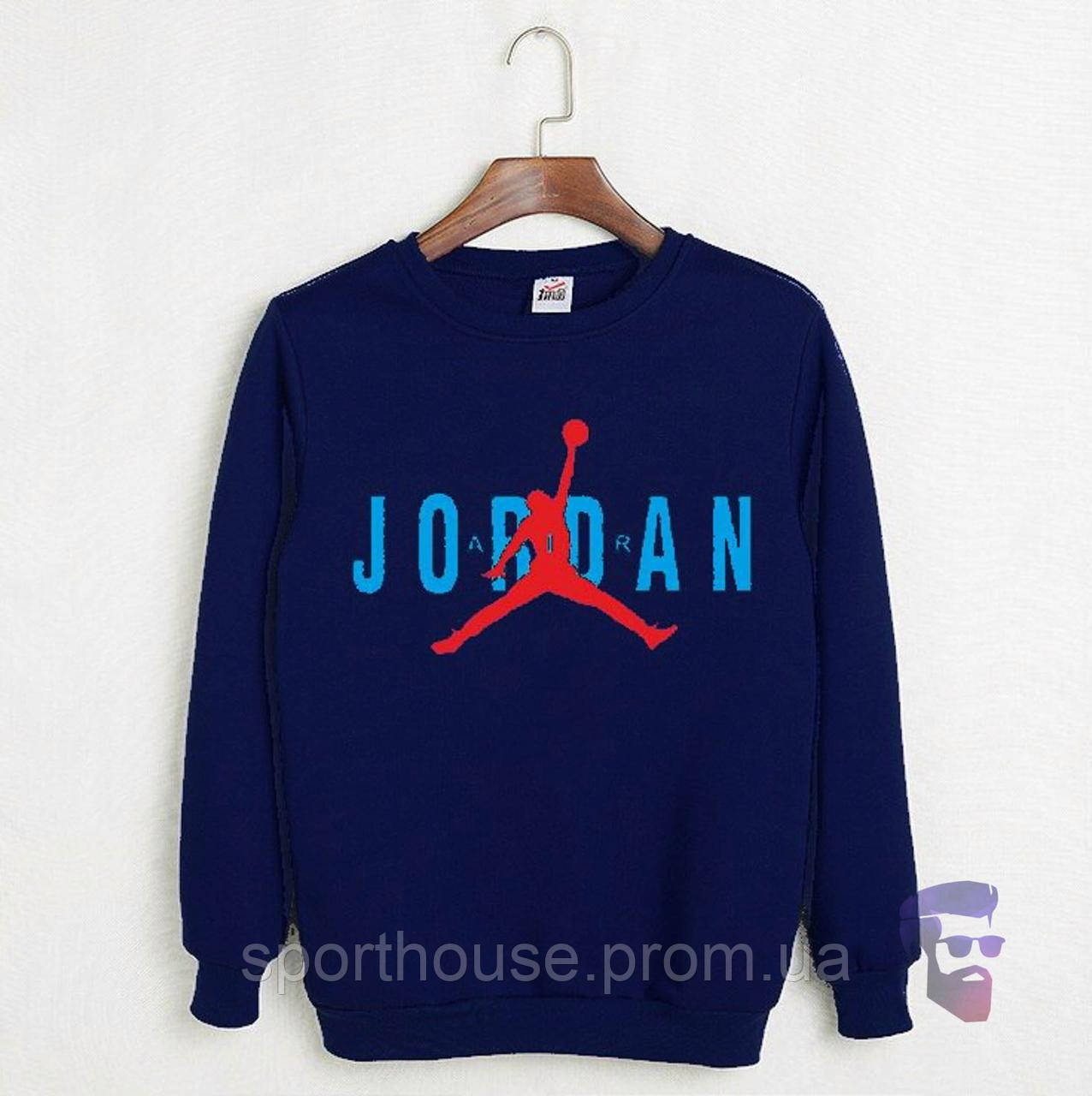 Спортивна кофта Jordan, Джордан, світшот, трикотаж, чоловічий, синього кольору, XS