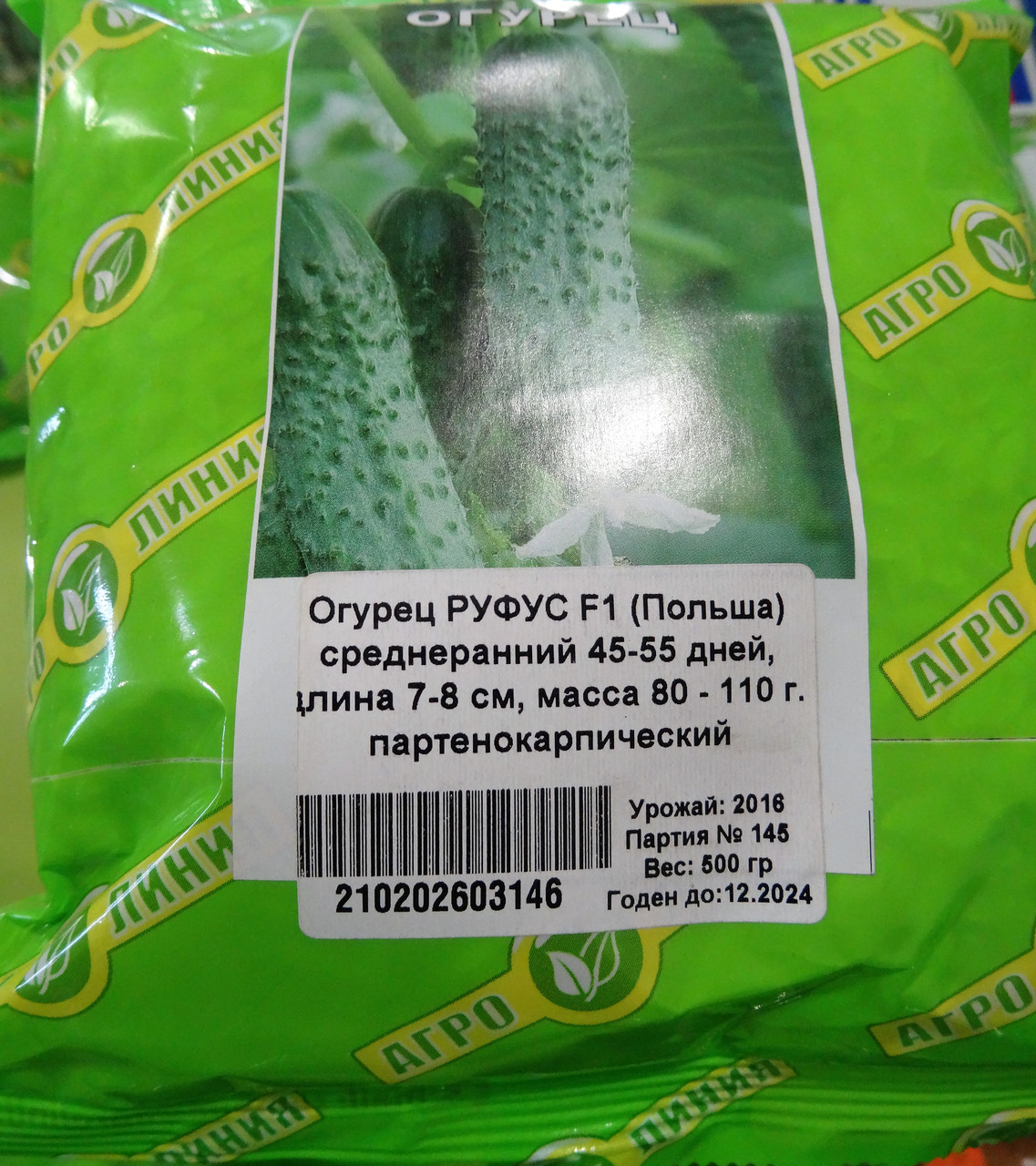 Насіння огірка сорт Руфус F1 0,5 кг, Агролиния