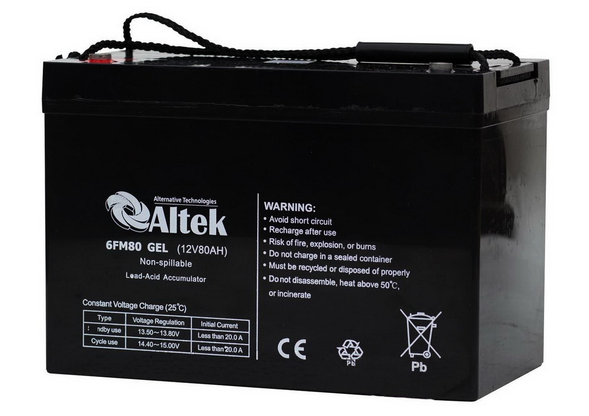 Акумуляторна батарея Altek ABT-80Аh/12V GEL (80А·год/12В)