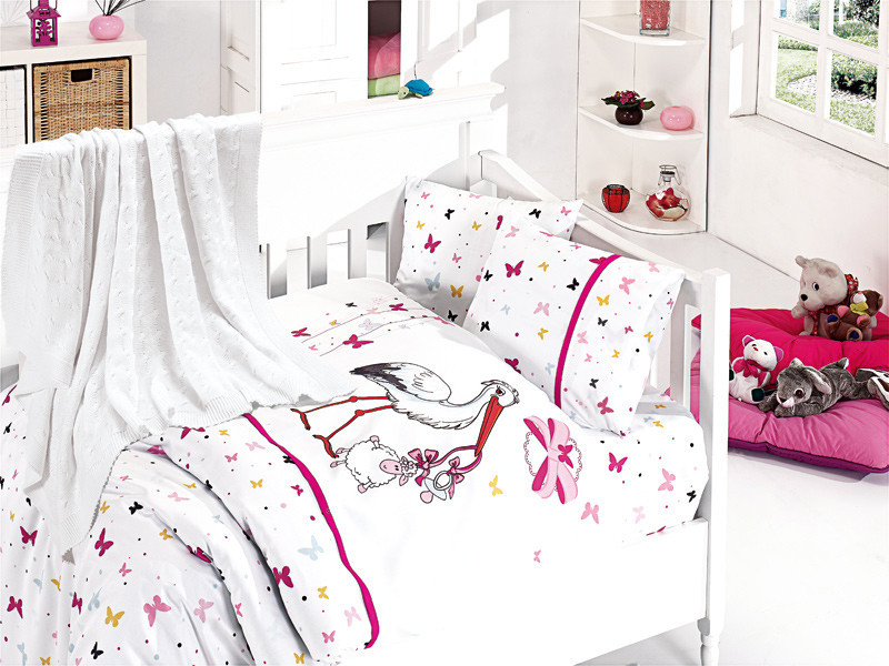 Дитяча постільна білизна з First Choice Nirvana Stork Pembe N 402