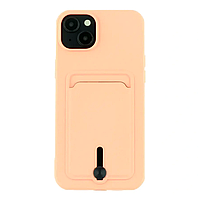 Чехол TPU Colorfull Pocket Card для iPhone 15 Plus с картхолдером защита камеры противоударный Pink Sand LS-33476