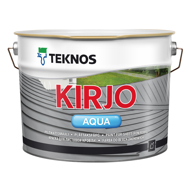 Антикорозійна водорозчинна фарба для листового металу Teknos Kirjo Aqua біла 9 л, фото 1