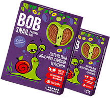 Натуральні цукерки BobSnail з яблуком і сливою, 30 г