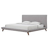 Двоспальне ліжко "Light" 160*200 з м'яким узголів'ям, на дерев'яних ніжках, фото 2