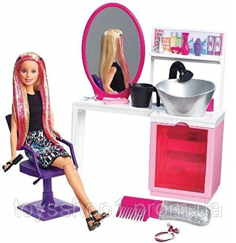Barbie sparkle style salon & blonde on sale doll playset