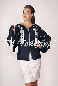 Блузка чорна вишита, вишиванка, льон, етностиль, Bohemia