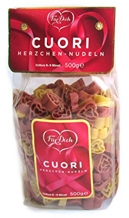Кольорові макарони у формі сердечок "Pasta Hearts Cuori", 500 г.