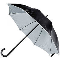 Зонт-трость 45197, двоколірний, ручка пластик, чорний з сірим, від 10 шт.