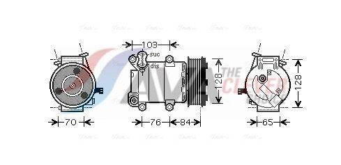 Компрессор кондиционера для FORD FOCUS 2 (DA, FFS, DS) 2004-2012 AVA #FDAK418
