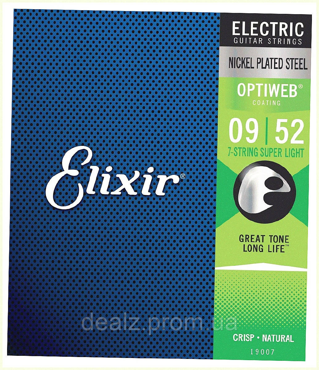 Elixir 19007 комплект для електрогітари 7-струнної 09-52 США, 6729ME402X - фото 1 - id-p3185369675