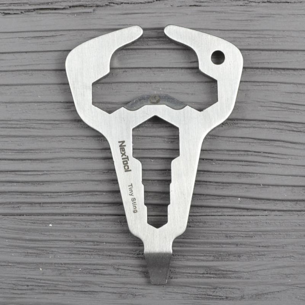 Мультитул NexTool Tiny Sting KT5008B брелок с карабином открывашка 2 отвёртки гаечные ключи серый, фото 1