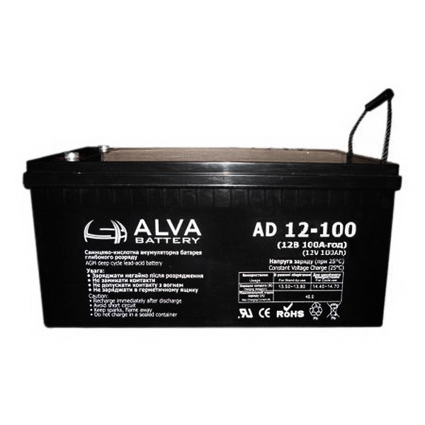 Аккумуляторная батарея Alva AD12-100 (100Ачас/12В) - фото 1 - id-p525136520