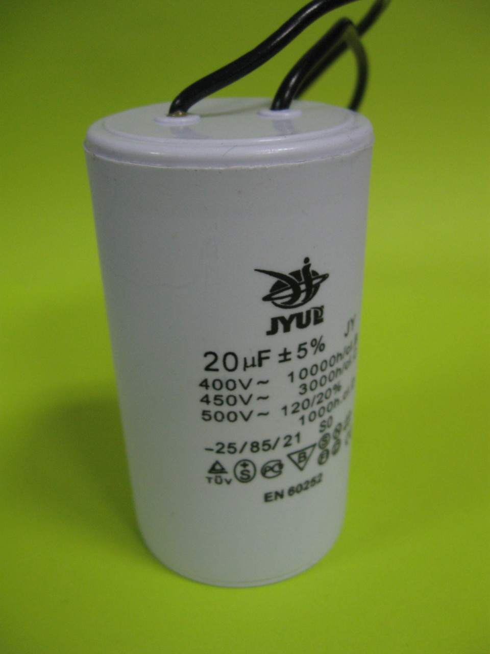 Пусковий Конденсатор CBB-60 20uF 450VAC 40*70 Гнучкі висновки JYUL