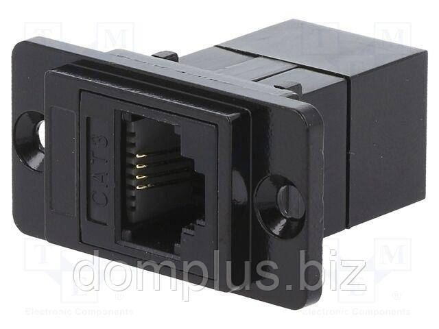 Соединитель; DUALSLIM; Cat 3; 6p4c; разъем RJ11, с обеих сторон; 29 мм, фото 1
