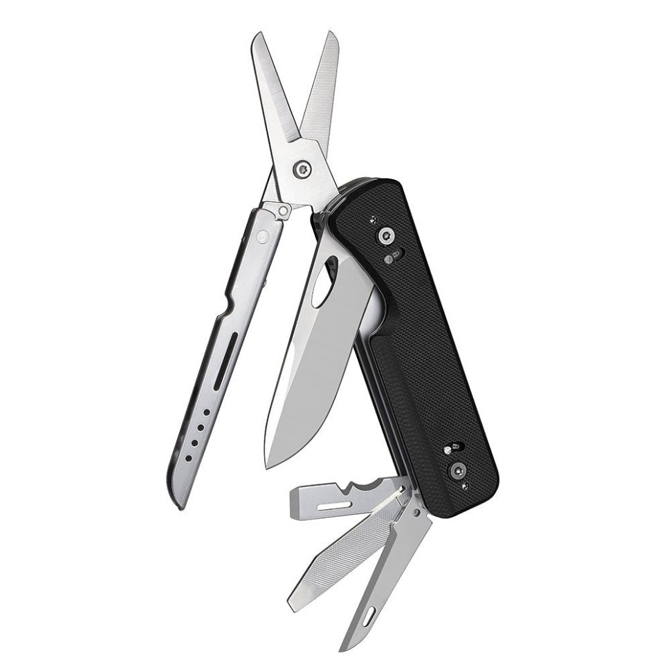 Мультитул Roxon Flex S505G черный, 14 функций, модульная конструкция, нержавеющая сталь, фото 1