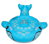 Детский надувной плотик для плавания Intex 57527 «Синий Кит», 160 х 152 см