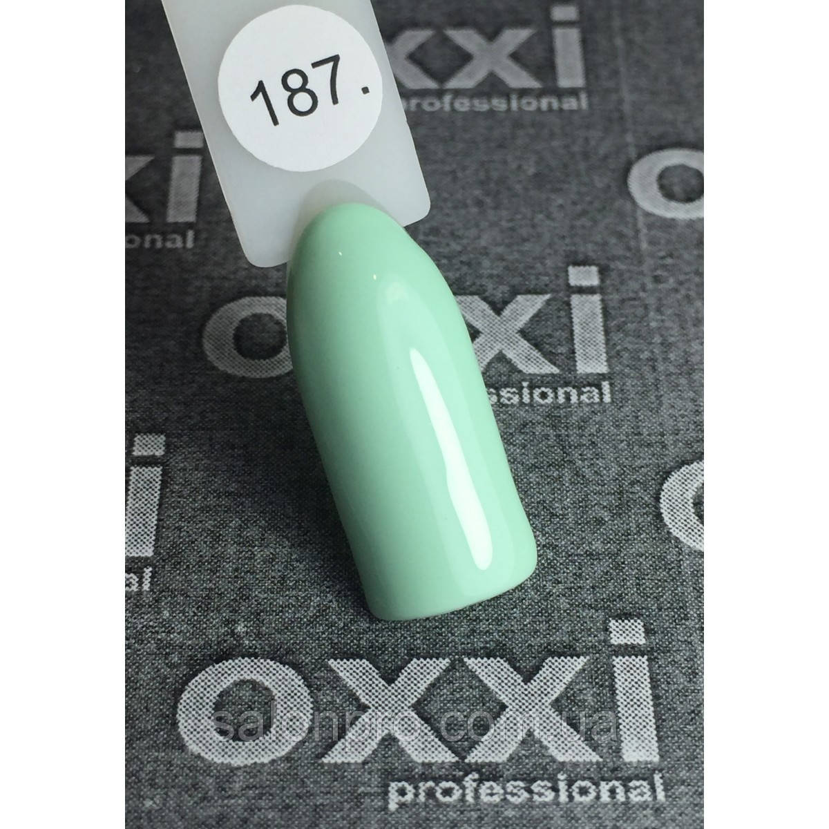 Гель-лак OXXI Professional №187 (блідний салатовий, емаль), 10 мл