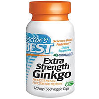 Doctors Best, Extra Strength Ginkgo, 120 мг, 360 растительных капсул