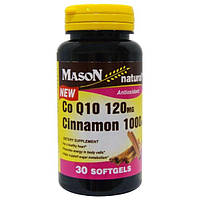 Mason Naturals, Co Q10 120 мг, Кориця 1000 мг, 30 капсул
