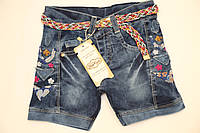 Дитячі джинсові шорти для дівчинки з вишивкою, розмір 3-6 років