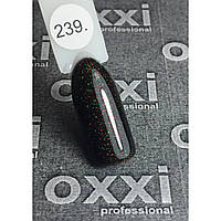 Гель-лак OXXI Professional № 239 (черный с красным и зеленым микроблеском), 10 мл