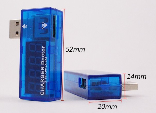 USB Вольтметр DC 3-7,5 V +Амперметр 0-2,5 A, фото 1