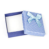 Подарочная коробка под бижутерию из фактурного картона голубая 9 х 7 х 3 см