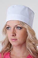 Медицинская женская шапочка белого цвета с завязками