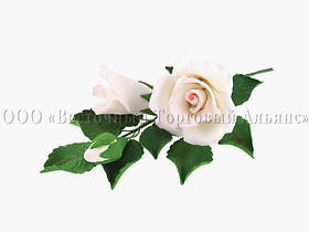 Букет із мастики — Гілка троянд БІЛА L-150