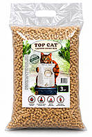Наповнювач для котячого туалету деревний Top Cat Organic 3 кг (Топ Кет) класичний гіпоалергенний