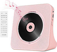 Настольный CD-плеер KC-806 перезаряжаемый портативный с Bluetooth USB AUX FM-радио розовый