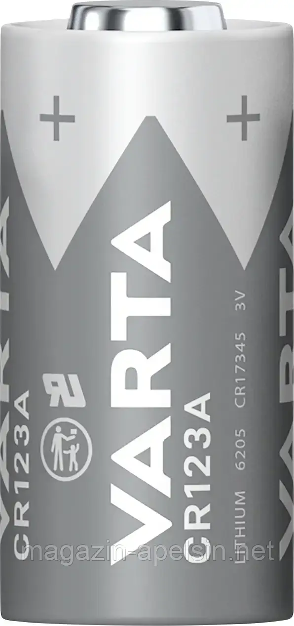 Батарейка для камери CR-123A Varta VARTA LITHIUM Циліндрична CR123A Блістер 2 1430 мАг 3 В 2 шт.