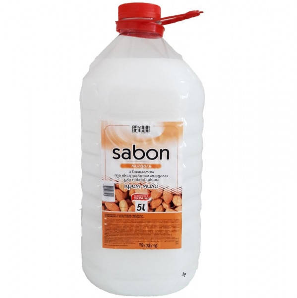 

Мыло жидкое 5л Sabon крем Миндаль 4шт/уп