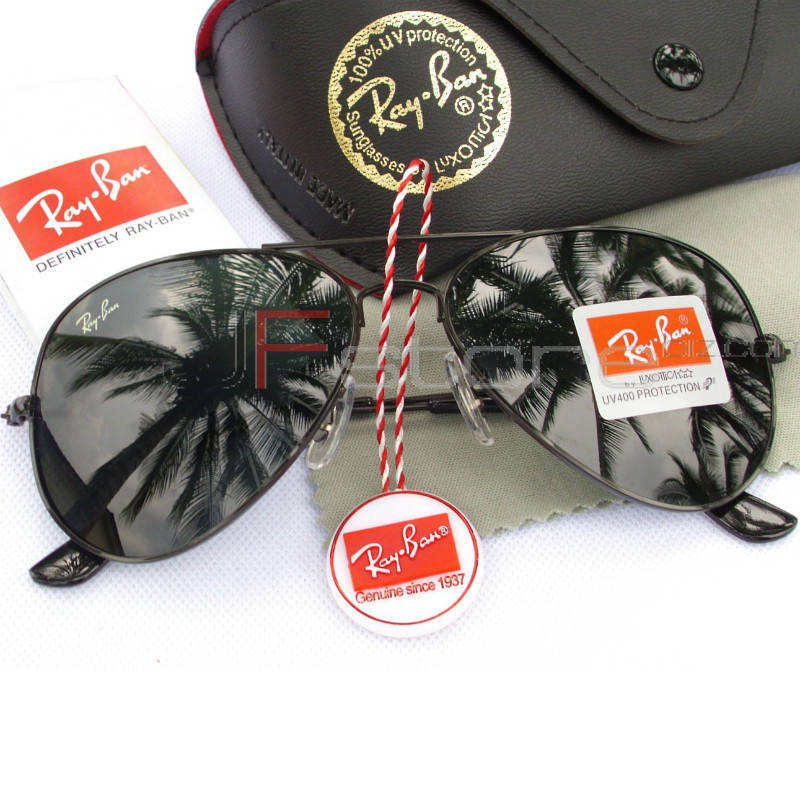

Солнцезащитные очки Ray Ban 3025 3026 Aviator All Black стекло Rayban Рай бан Рэйбен рэй бен, Черный