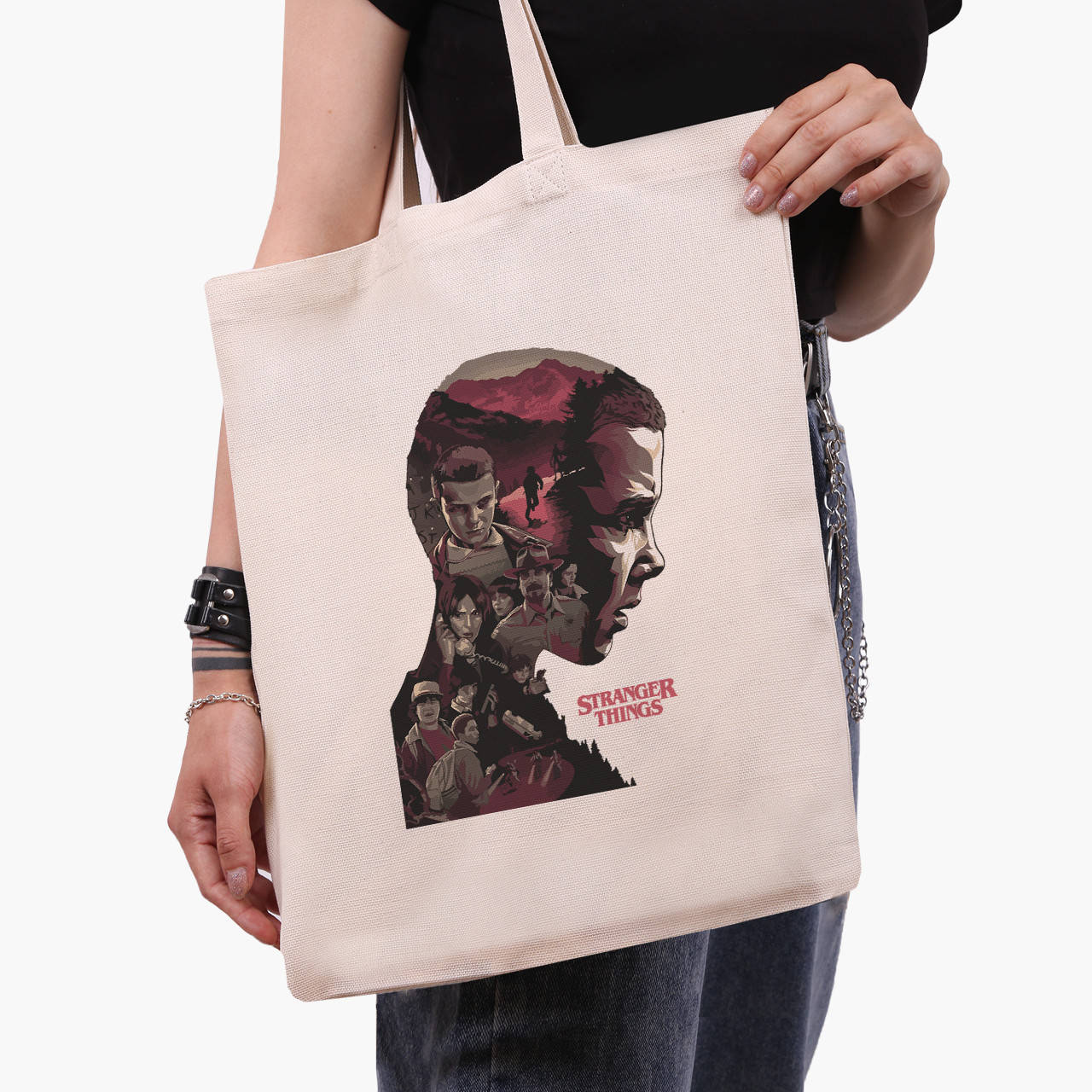 

Эко сумка Очень странные дела Одинадцать (Stranger Things Eleven) (9227-3572) бежева классическая, Белый