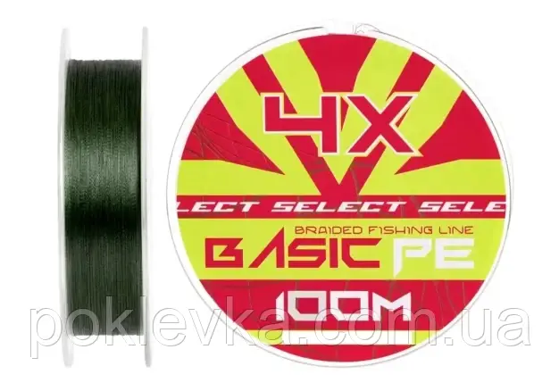 Шнур Select Basic PE Green 100m #0.4/0.06mm 6lb/3kg, фото 1
