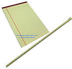 Блокнот Legal pad (LEGALPAD A4), стандарт, жовтий з бордовою окантовкою, 50 аркушів, фото 2