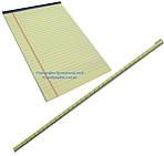 Блокнот Legal pad, стандарт, жовтий з синьою окантовкою, 50 аркушів, фото 2